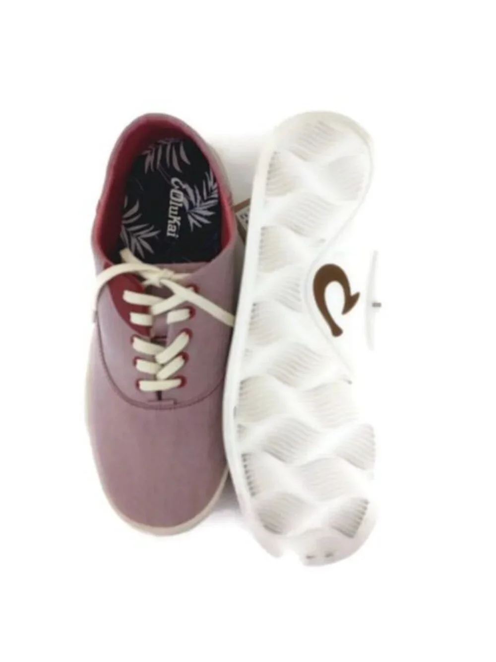 Olukai Tradewind Mens 8.5 Canvas Lace Up Boat Beach Sneakers Drop-In Heel Lava